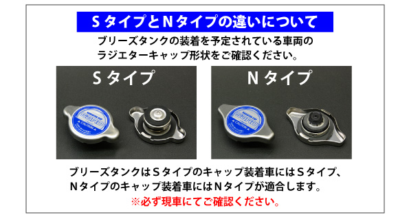 ラジエターキャップ SとNの違い